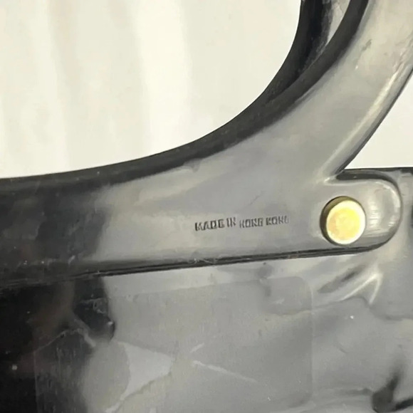 VTG Black Vinyl Daisy 3D Tote Bag Purse 14"x15" Retro Textured Round Handles - Picture 5 of 15